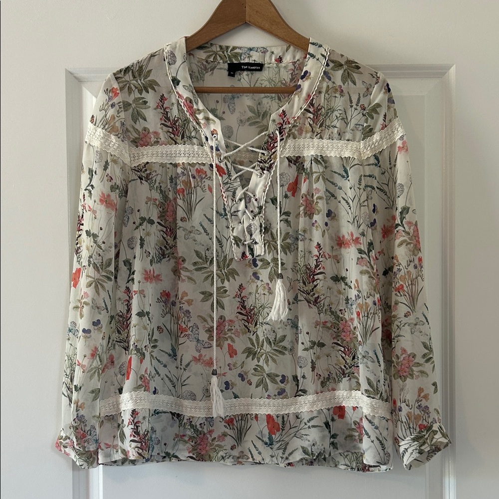 The Kooples Multicolor Floral Lace Blouse M